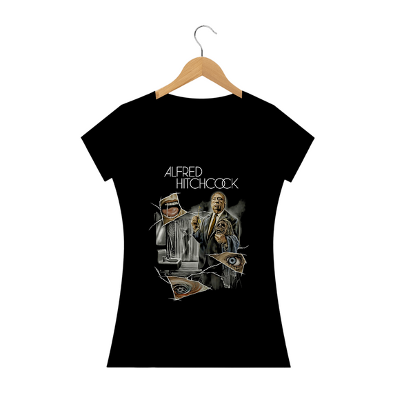 Camiseta Feminina Alfred Hitchcock Estampa Filme Terror 