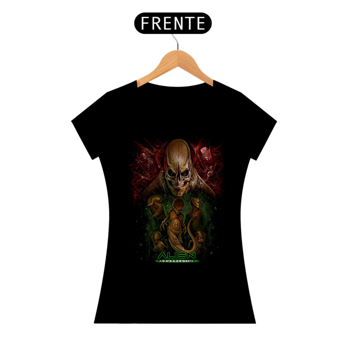 Nome do produto: Camiseta Feminina Alien - A Ressurreição Estampa Filme Terror