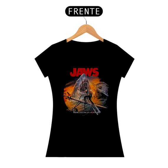 Camiseta Feminina Tubarão Estampa 2# Filme Terror
