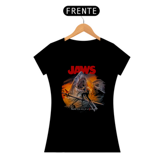 Camiseta Feminina Tubarão Estampa 2# Filme Terror