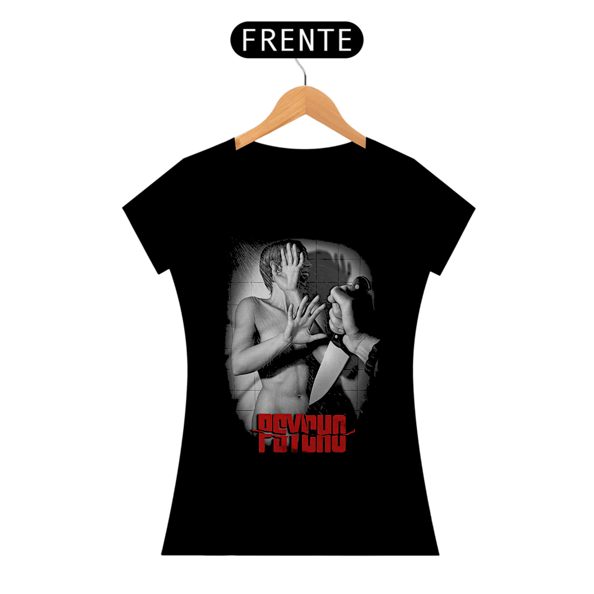 Nome do produto: Camiseta Feminina Psicose Estampa Filme Terror