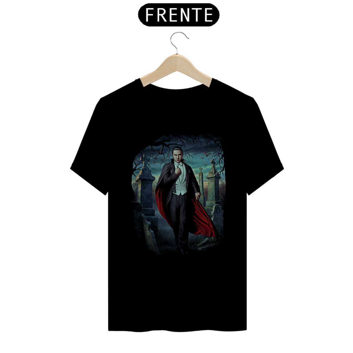 Nome do produto: Camiseta Dracula Bela Lugosi Estampa Filme Terror