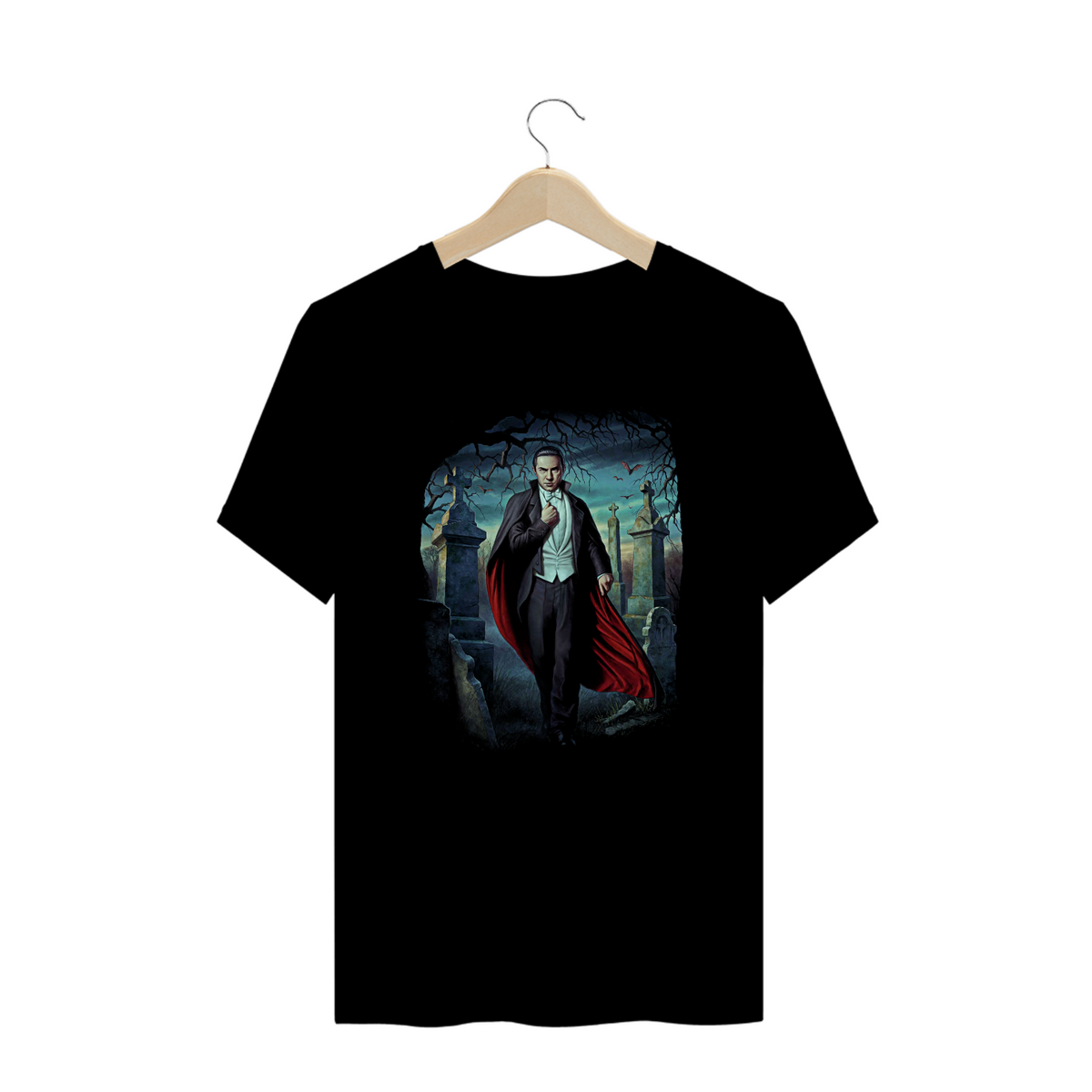 Nome do produto: Camiseta Plus Size Dracula Bela Lugosi Estampa Filme Terror