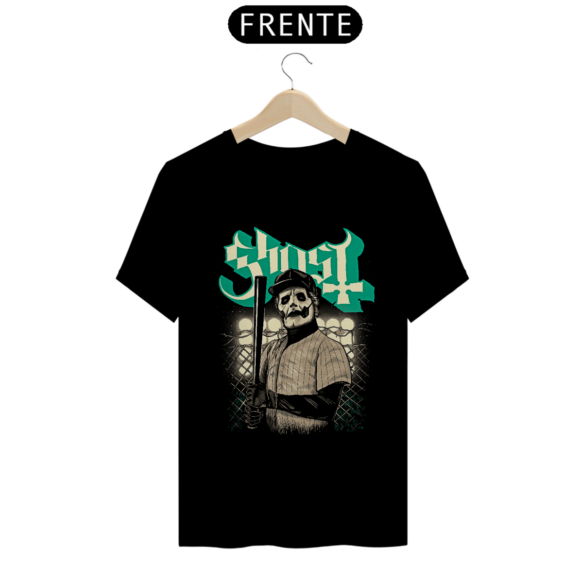 Nome do produto: Camiseta Ghost Baseball Estampa ROCK