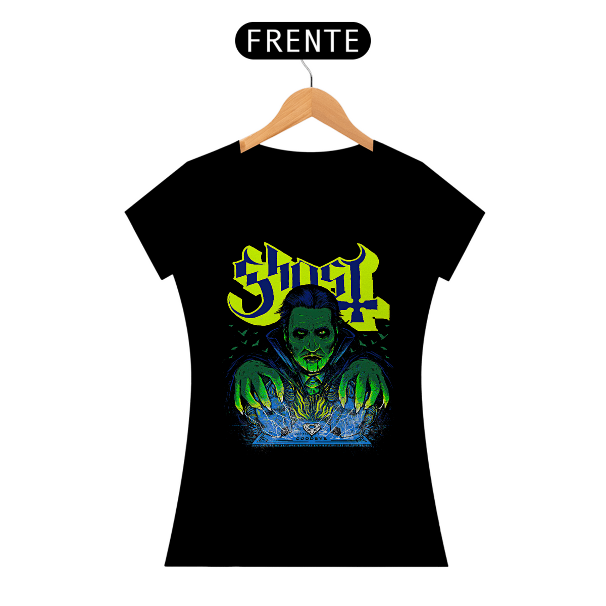 Nome do produto: Camiseta Feminina Ghost Vampiro Ouija Estampa ROCK