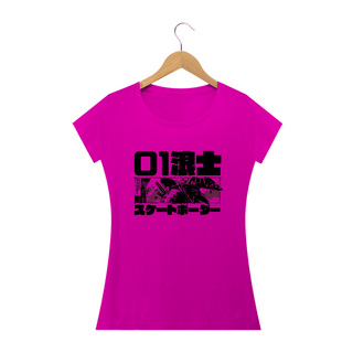 Nome do produtoCamiseta Feminina Skatista Samurai Estampa Japonesa