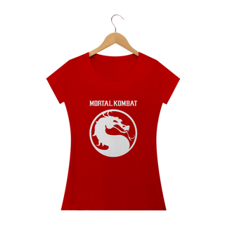 Camiseta Feminina Mortal Kombat Logo Estampa GAME