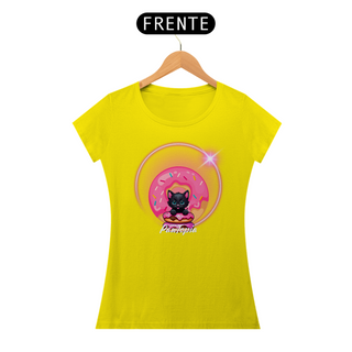 Nome do produtoCamiseta  Gato Foto com Donuts  Pawtopia Feminina