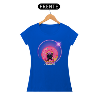 Nome do produtoCamiseta  Gato Foto com Donuts  Pawtopia Feminina