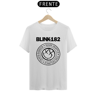 Camiseta blink 182 Mark Hoppus, Travis Barker, Tom Delonge, inspirada  na banda Ramones Logo Preto