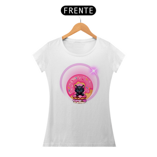 Nome do produtoCamiseta  Gato Foto com Donuts  Pawtopia Feminina