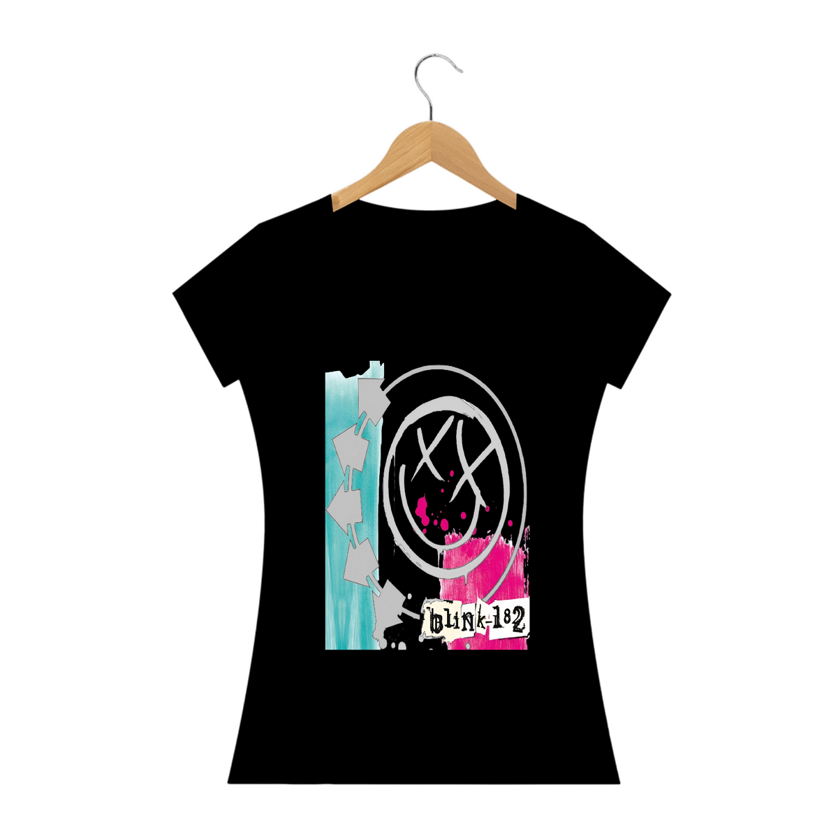 Nome do produto: Camiseta blink 182  Quality Preta  Feminina  Self titled 2003 