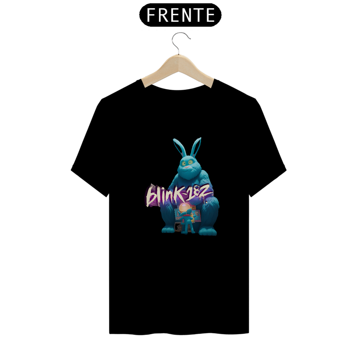 Nome do produto: Camiseta blink 182  Quality  Bunny Pé Grande Space182 Estampa  Sucesso na Gringa Facebook  blink182Photos