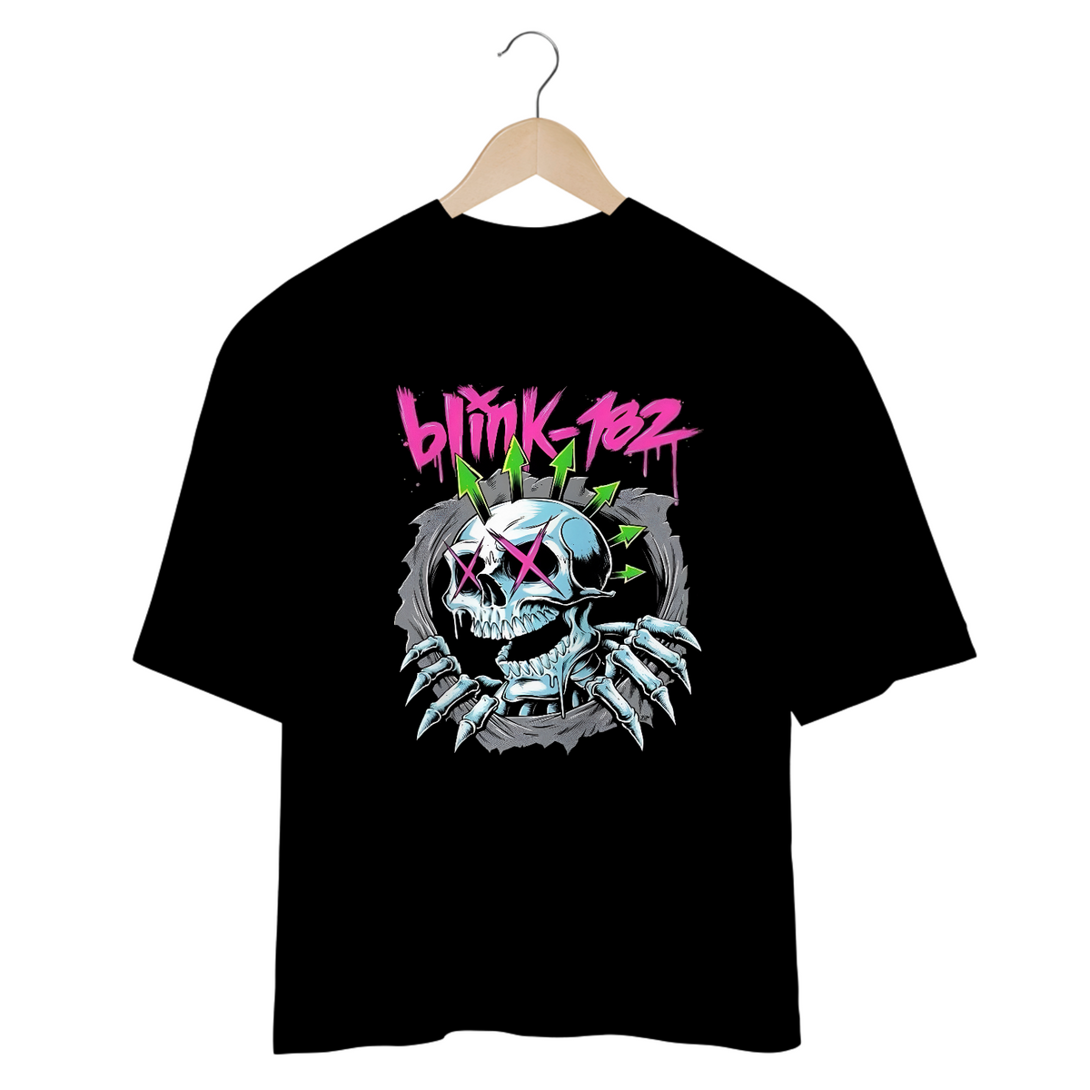 Nome do produto: Camiseta blink 182 Oversized 100 Por Cento  Algodão Fio 20.1 penteado e gramatura de 220g.  SUPER PROMOÇÃO 