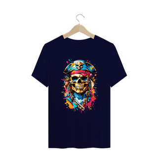 Nome do produto0000072 - T-Shirt Plus Size Grafitti Art 009 Caveira Pirata