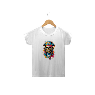 0000051 - T-Shirt Intantil Grafitti Art 009 Caveira Pirata