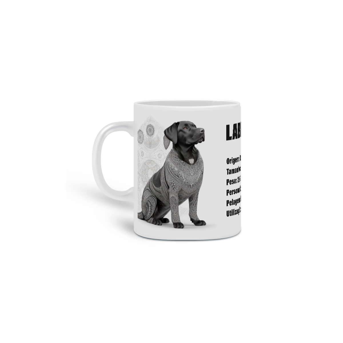 Nome do produto: 0000255 -  Caneca Pet Dog 001 Labrador Retriever