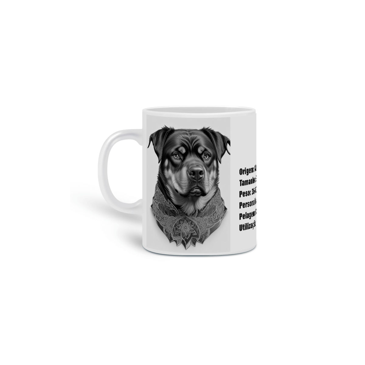 Nome do produto: 0000265 -  Caneca Pet Dog 011 Rottweiler
