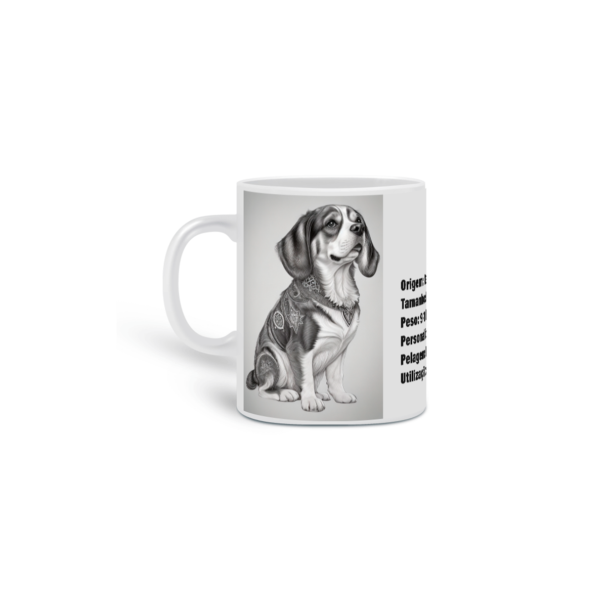 Nome do produto: 0000266 -  Caneca Pet Dog 012 Beagle