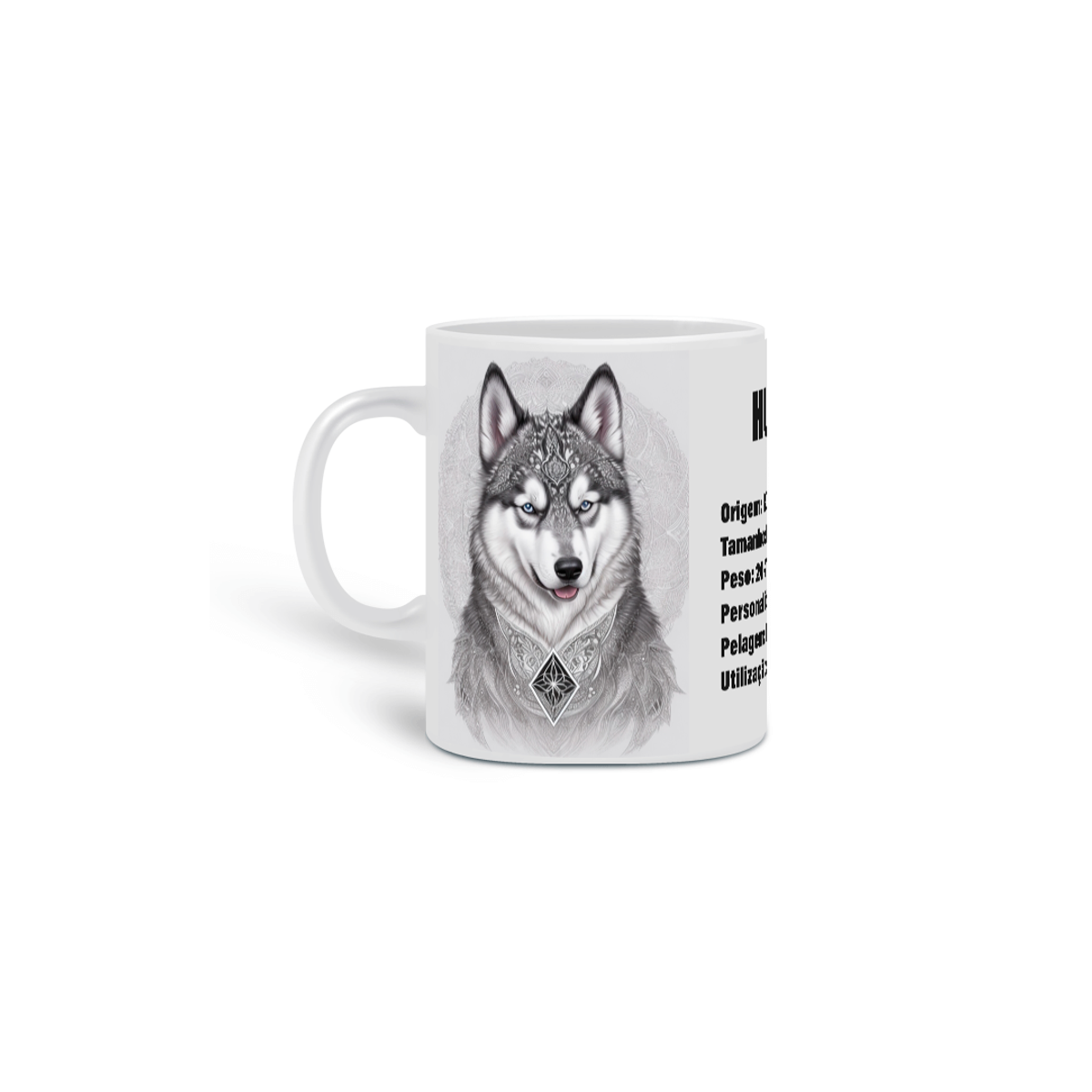 Nome do produto: 0000267 -  Caneca Pet Dog 013 Husky Siberiano