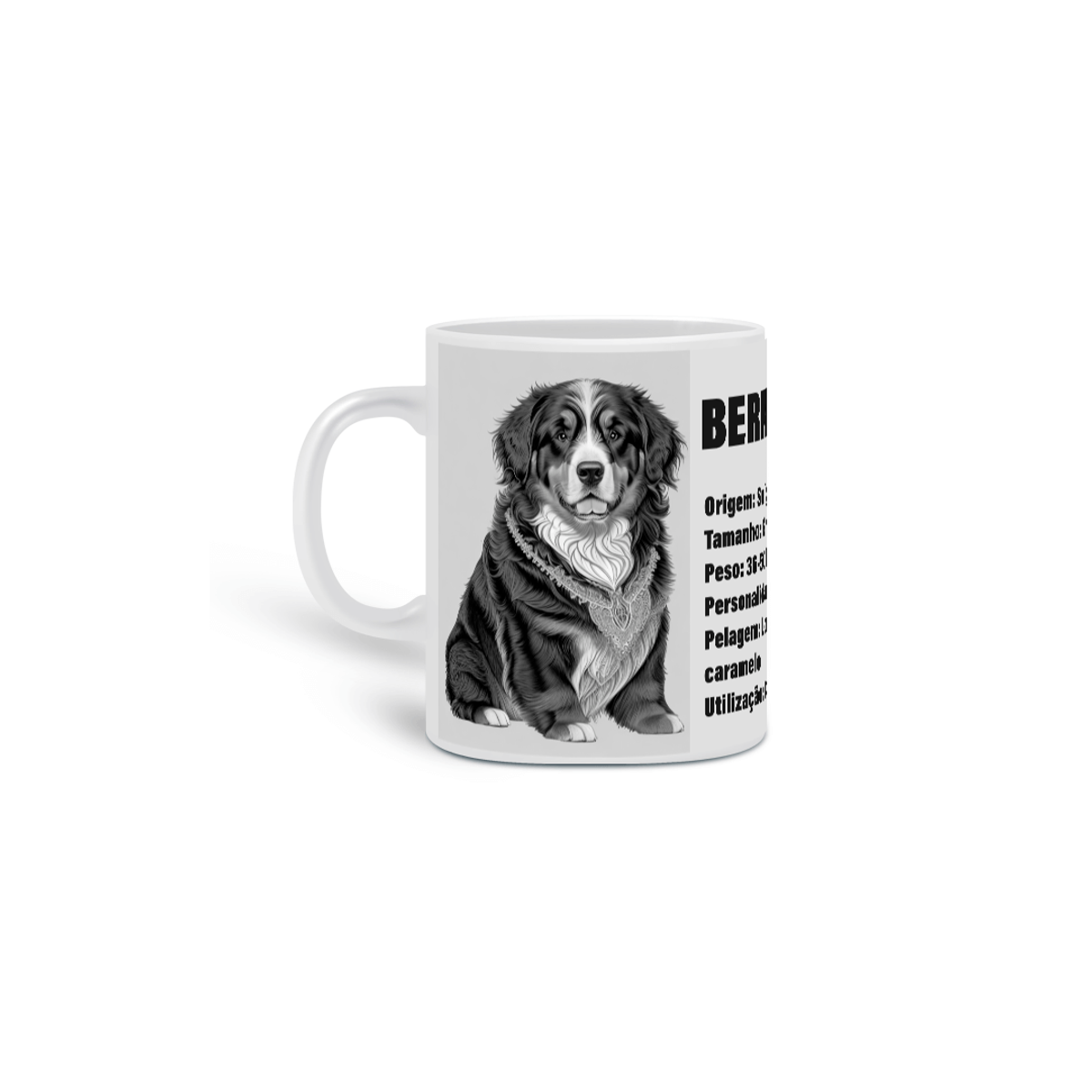 Nome do produto: 0000277 -  Caneca Pet Dog 023 Bernese Mountain Dog