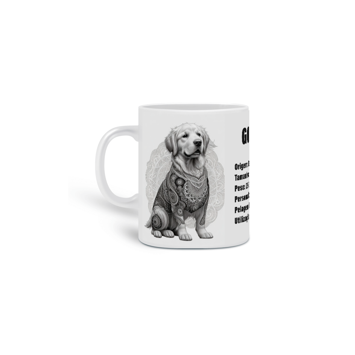Nome do produto: 0000258 -  Caneca Pet Dog 004 Golden Retriever