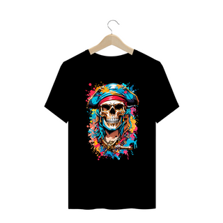 0000066 - T-Shirt Plus Size Grafitti Art 003 Caveira Pirata