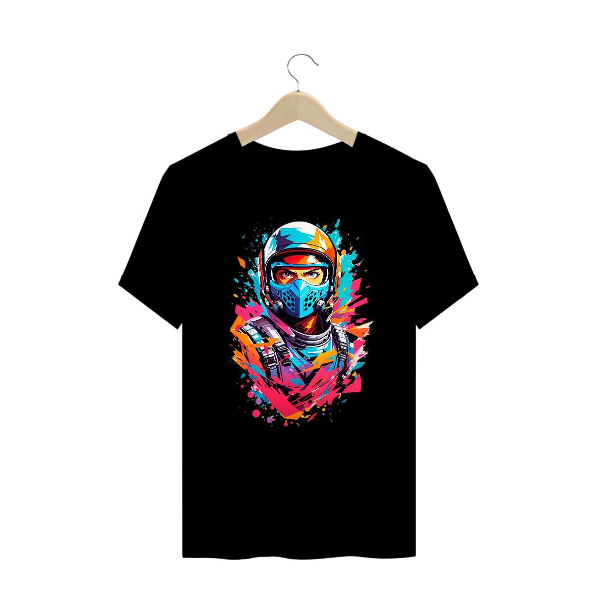 Nome do produto: 0000069 - T-Shirt Plus Size Grafitti Art 006 Ninja