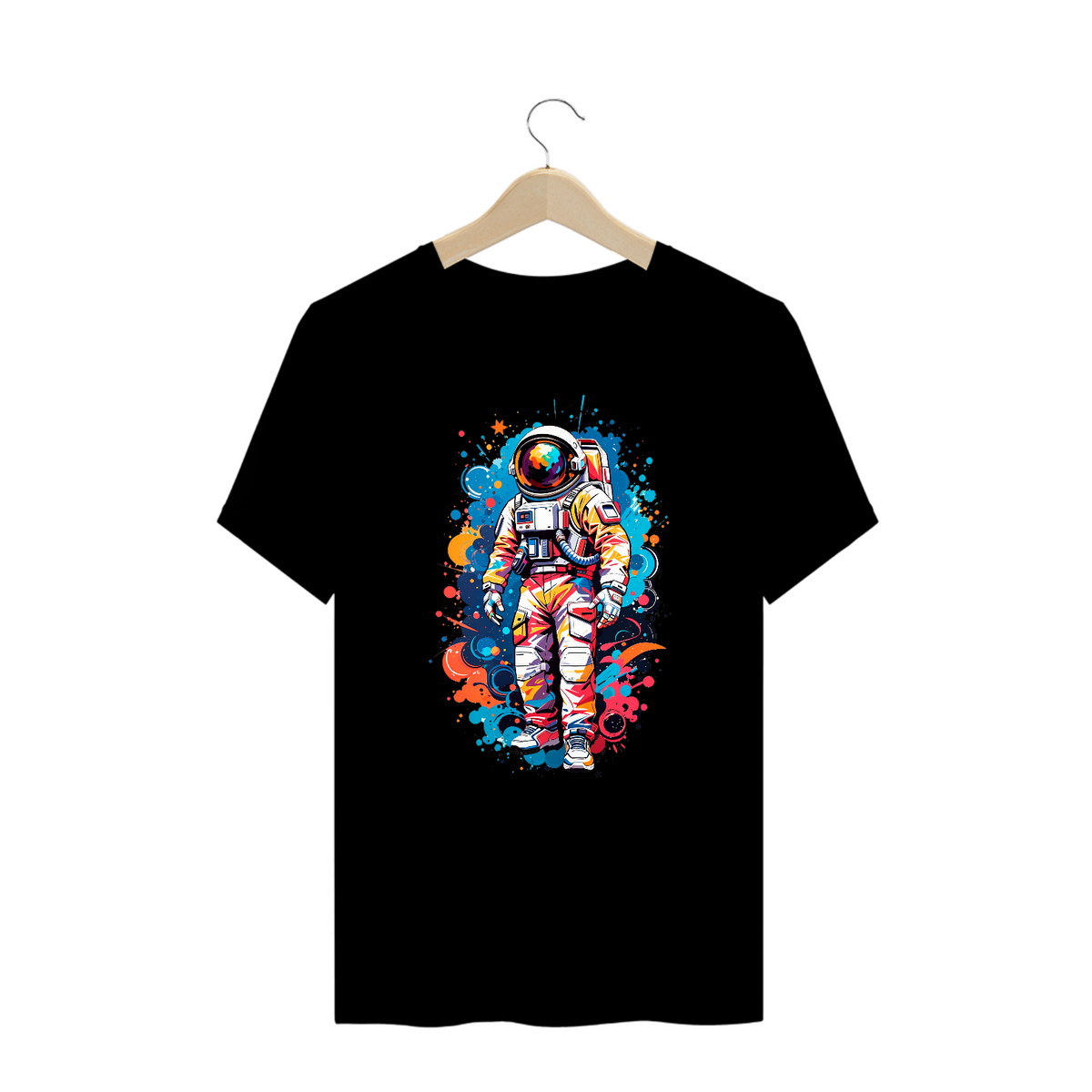 Nome do produto: 0000071 - T-Shirt Plus Size Grafitti Art 008 Astronauta