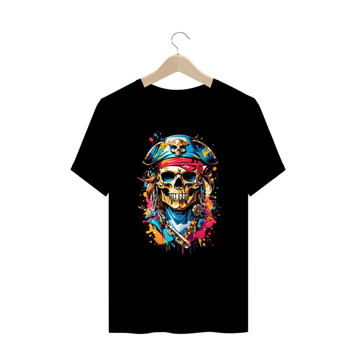 Nome do produto: 0000072 - T-Shirt Plus Size Grafitti Art 009 Caveira Pirata