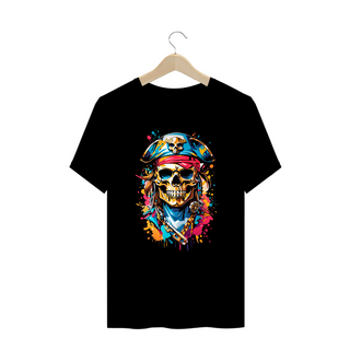 0000072 - T-Shirt Plus Size Grafitti Art 009 Caveira Pirata