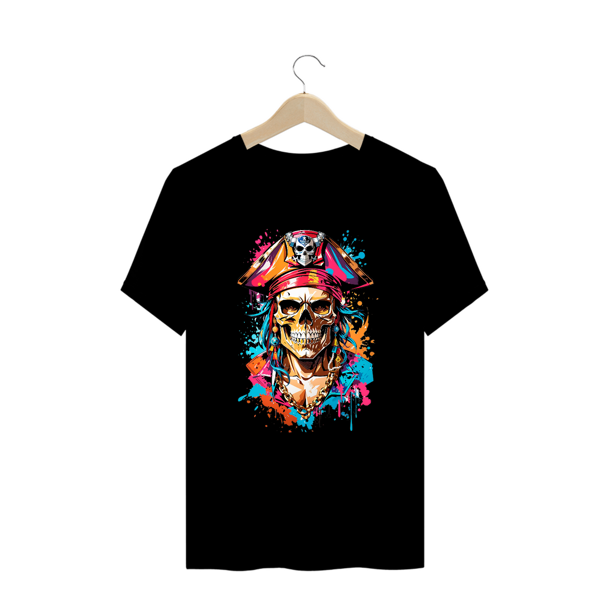 Nome do produto: 0000079 - T-Shirt Plus Size Grafitti Art 016 Caveira Pirata