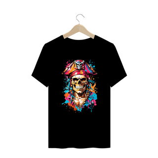 0000079 - T-Shirt Plus Size Grafitti Art 016 Caveira Pirata