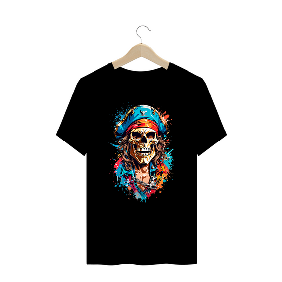 0000084 - T-Shirt Plus Size Grafitti Art 021 Caveira Pirata