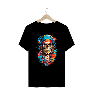 Nome do produto0000084 - T-Shirt Plus Size Grafitti Art 021 Caveira Pirata