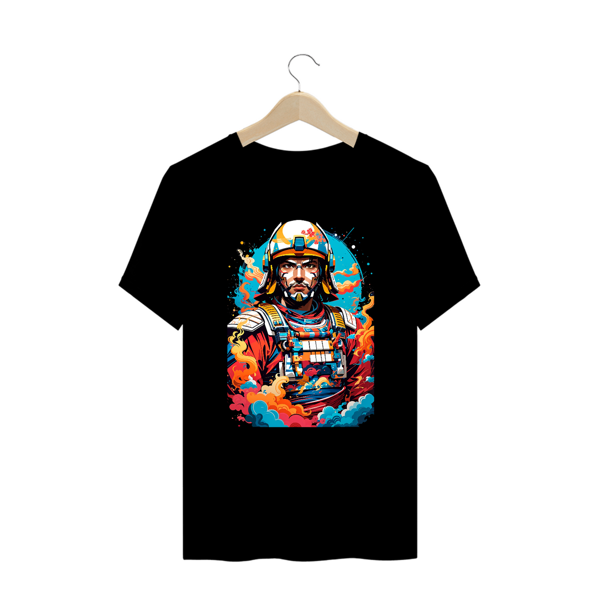 Nome do produto: 0000078 - T-Shirt Plus Size Grafitti Art 015 Samurai