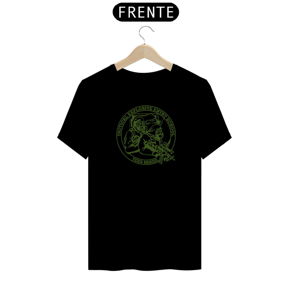 Nome do produto: Camiseta TEES logo frontal (verde oliva)