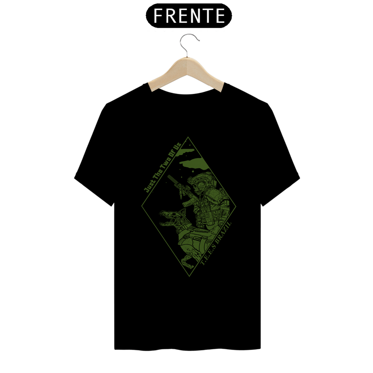 Nome do produto: Camiseta K9 Tees Brazil ( Preto com Verde oliva)