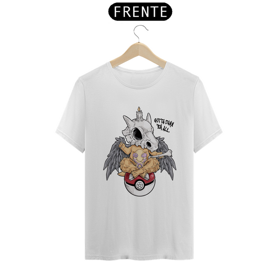 Camiseta Pokemon Cubone Baphomet - Branca