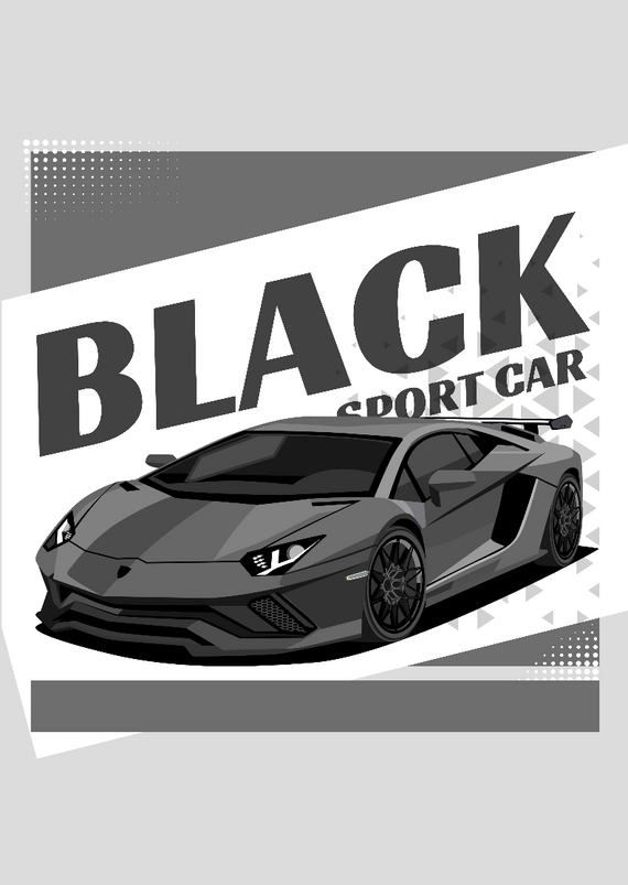 Quadro Black Sport Car