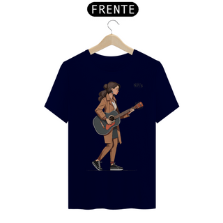 Nome do produtoCamisa Original Nih's - Girl Whit a Guitar (Logo Preta)