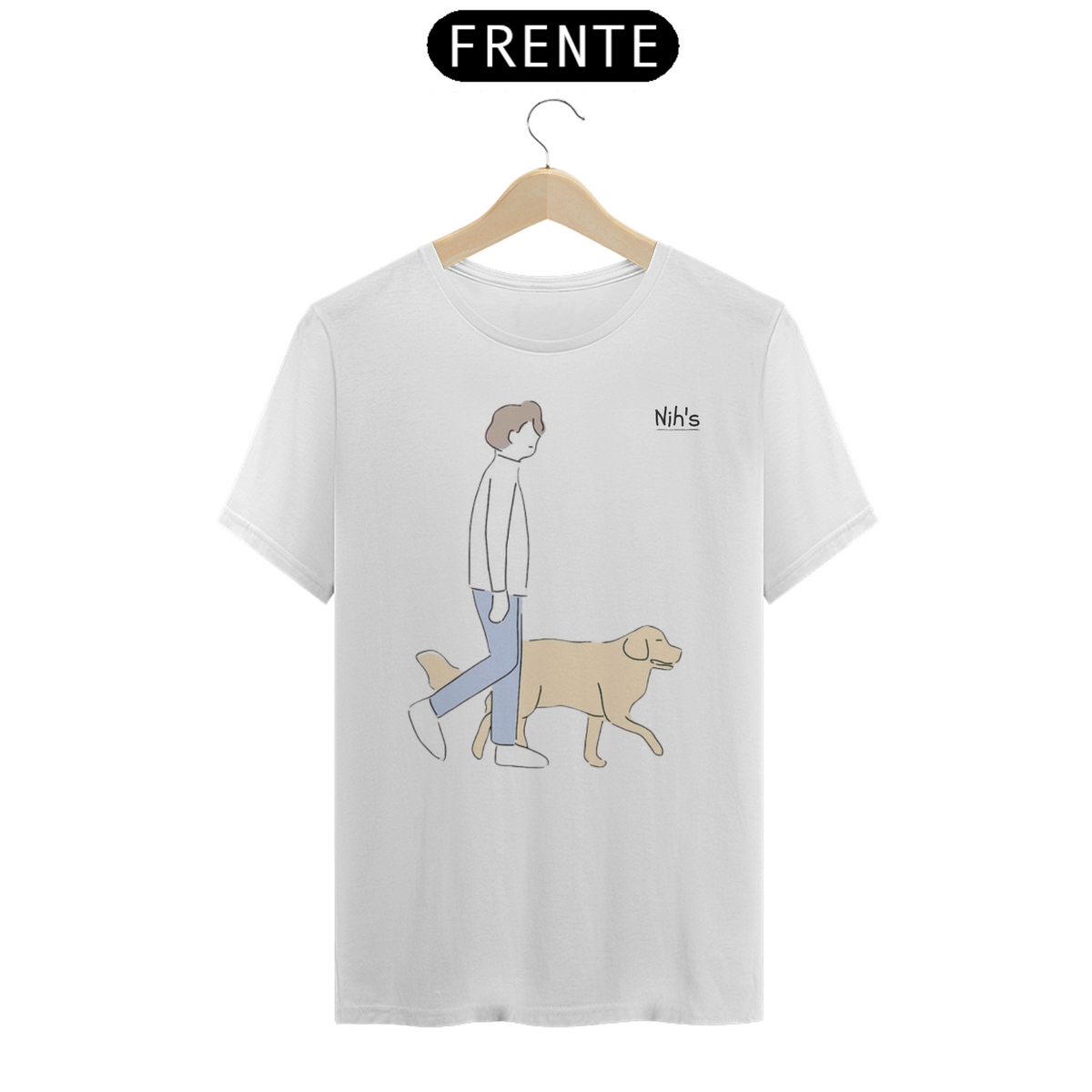 Nome do produto: Camisa Original Nih\'s - Men and Dog (Logo Preta)