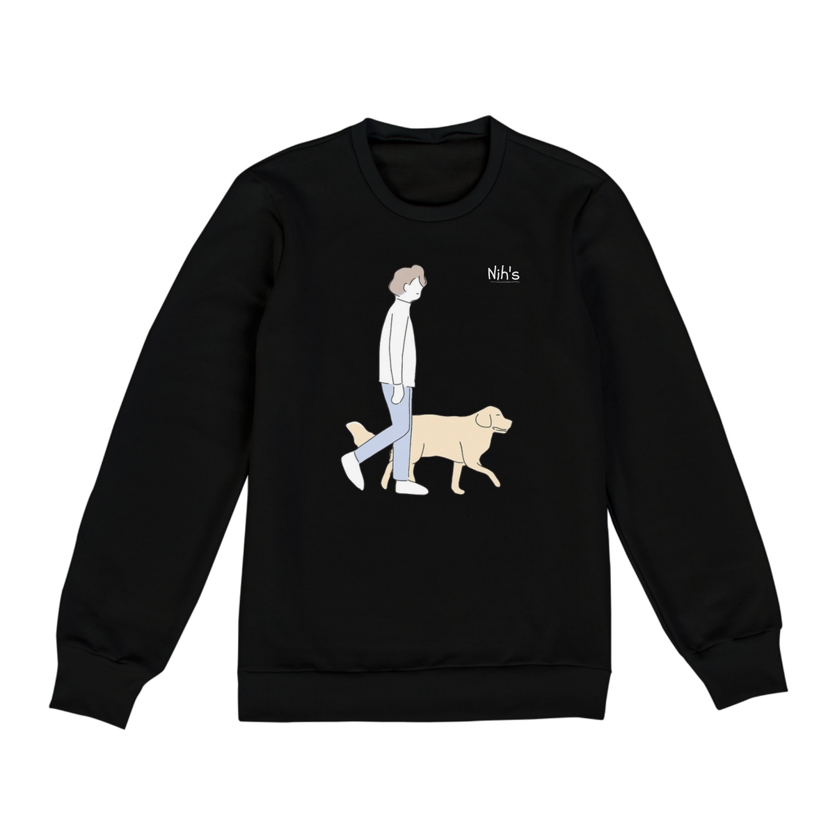 Nome do produto: Moletom Original Nih\'s - Man and Dog (Logo Preta)