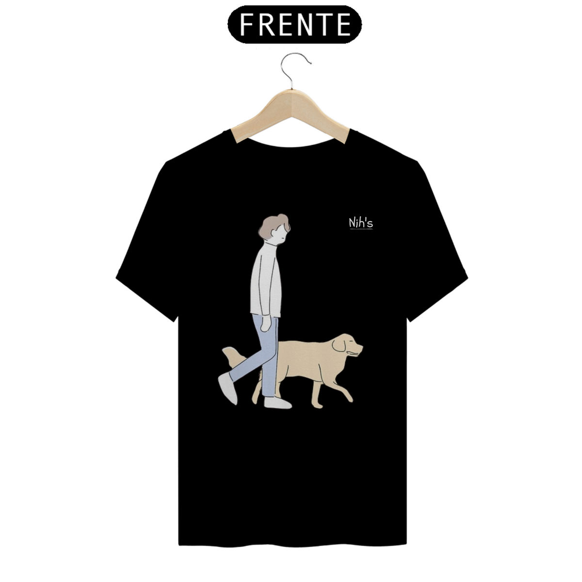 Nome do produto: Camisa Original Nih\'s - Men and Dog (Logo Branca)