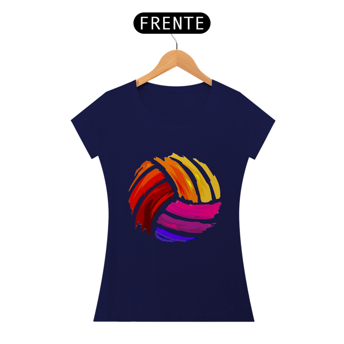 Nome do produto: Camiseta Feminina Bola de Vôlei