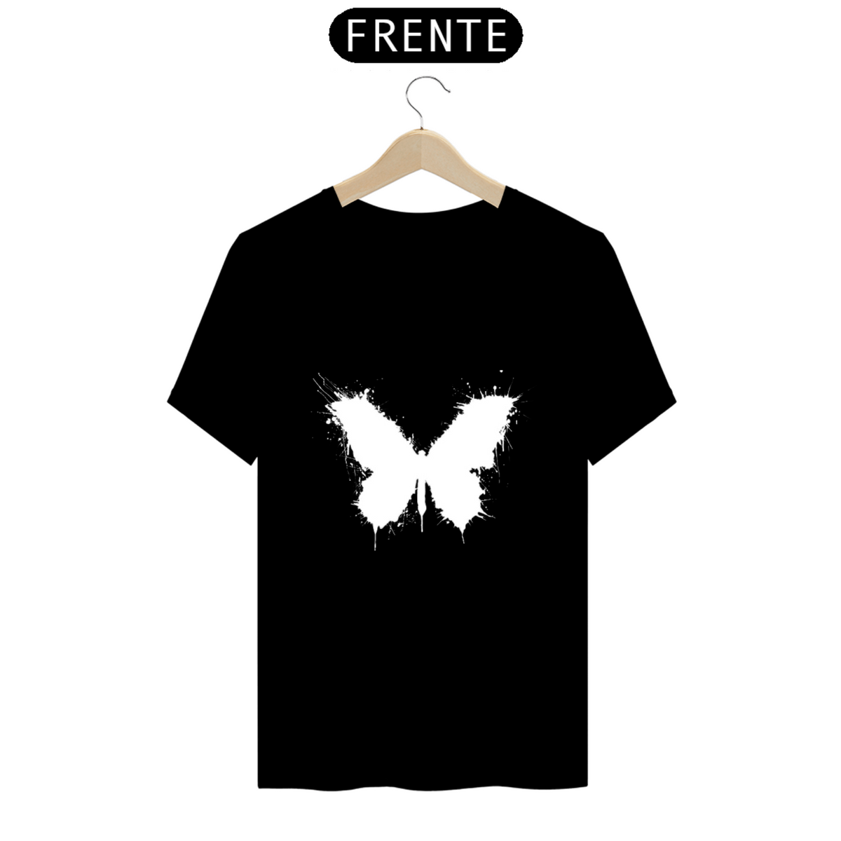 Nome do produto: T-SHIRT PREMIUM WHITE BUTTERFLY