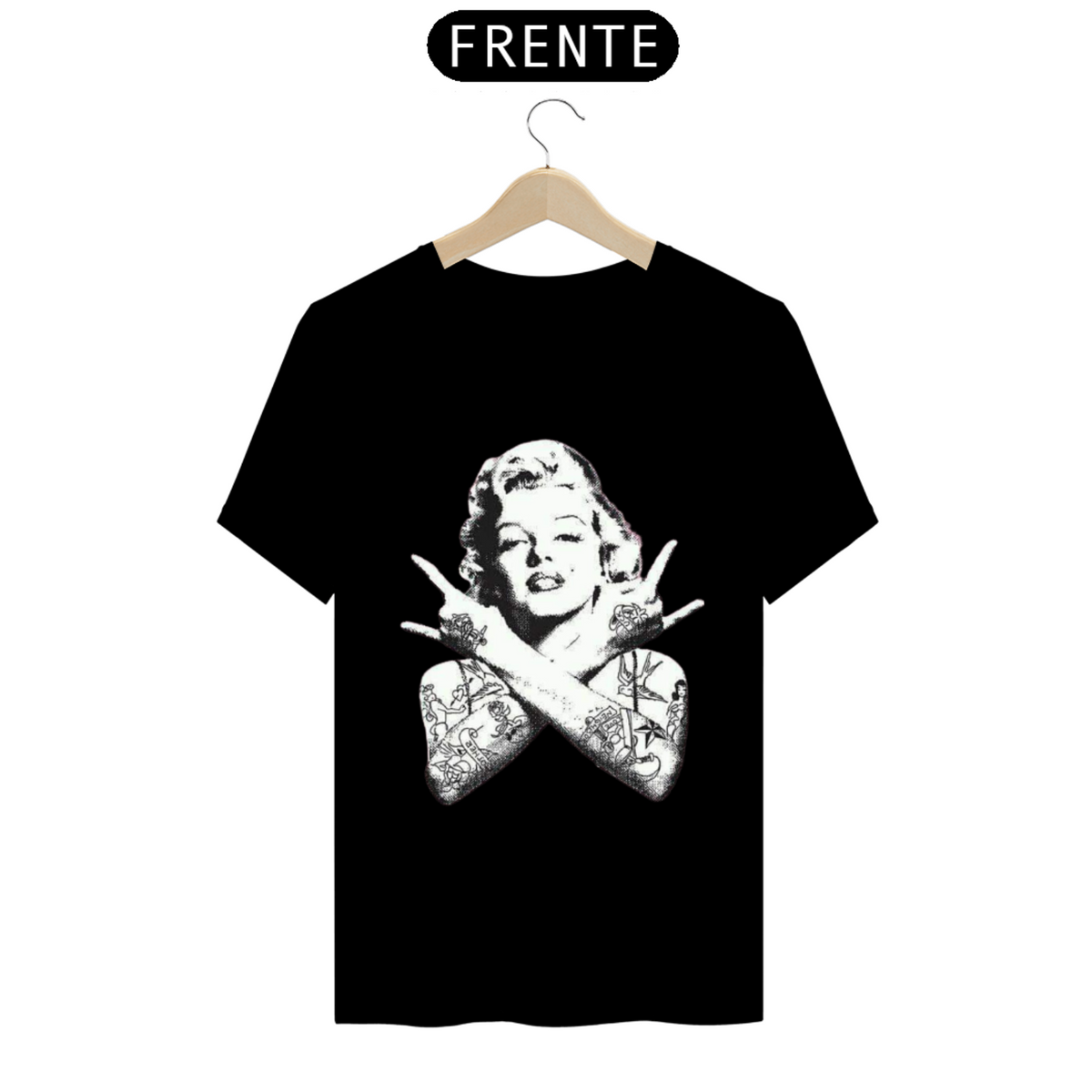 Nome do produto: T-SHIRT PREMIUM MARILYN MONROE WITH TATTOO