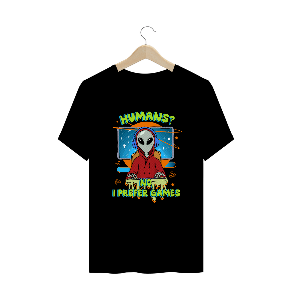Nome do produto: Camiseta Humans? No, I Prefer Games [PLUS SIZE]