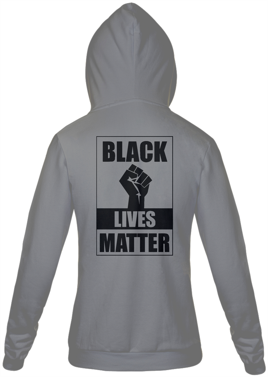 Nome do produto: Moletom Ziper Black Lives Matter (Cinza/Branco)