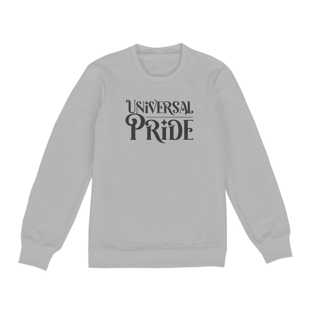 Nome do produto: Moletom Classic Universal Pride (Branco/Cinza)